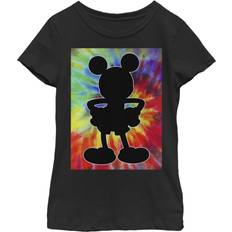 Disney Girl's Mickey & Friends Mickey Mouse Retro Tie-Dye Silhouette Child T-Shirt Black