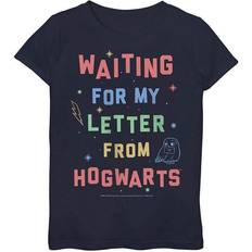 Harry Potter Girl's Waiting for my Letter from Hogwarts Graphic T-shirt - Navy Blue