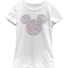 Disney Girl's Mickey & Friends Candy Hearts Filled Logo Child T-Shirt White