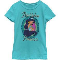 Girl's Aladdin Jasmin Birthday Princess Child T-Shirt Tahiti Blue