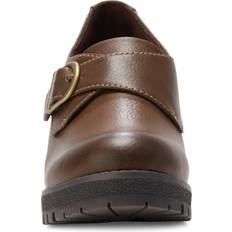Buckle Loafers Eastland Womens Nadia Heeled Loafers Brown
