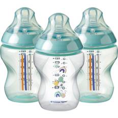 Tommee Tippee Advanced Anti-Colic Bottle Starter Set | 3X 9oz Bottles,  Breast-Like Nipples, Unique Anti-Colic Vent | 0-6m Ultra-Light Silicone