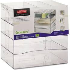 Assortment Boxes Rubbermaid Optimizers File Organizer, Clear Plastic (94600ROS) Quill