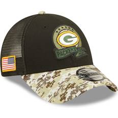 New Era Youth Black/Camo Green Bay Packers 2022 Salute To Service 9FORTY Snapback Trucker Hat