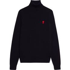 Ami Paris Embroidery Turtleneck Sweater - Black