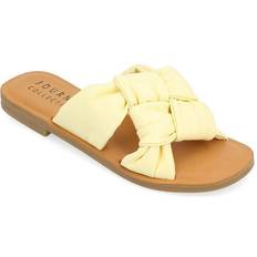 Journee Collection Womens Kianna Flat Sandals, Medium, Yellow Yellow