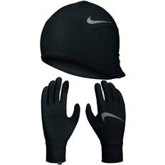 Damen - Schwarz Handschuhe & Fäustlinge Nike Essential Running Hat and Gloves Set