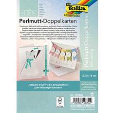 Weiß Versandverpackungen Folia Doppelkarten Perlmutt perlweiss, Basteln