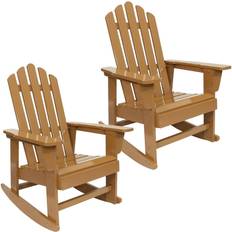 Classic Wooden Adirondack Rocking