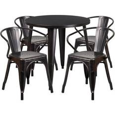 Patio Dining Sets Flash Furniture CH51090TH Collection CH-51090TH-4-18ARM-BQ-GG