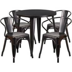 Patio Furniture Flash Furniture CH51090TH Collection CH-51090TH-4-18ARM-BQ-GG