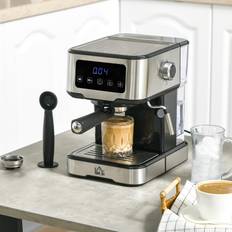 TRU 15-Bar Semi-Automatic All-In-One Espresso Maker with Grinder and  Frother, Stainless Steel CM-7301