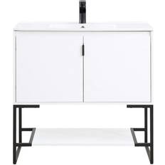 White Vanity Units Manhattan Comfort Scarsdale 36" Bathroom Vanity Sink