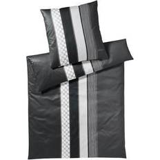 Joop! Mako-Satin Bettwäsche 4069 Cornflower Stripe Bettbezug Grau, Schwarz, Weiß