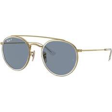 Ray-Ban Herren Sonnenbrillen Ray-Ban Round Double Bridge Sonnenbrillen Gold Fassung