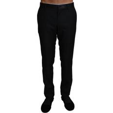 Silke Bukser Dolce & Gabbana Wool Black Formal Dress Trouser Men Men's Pants