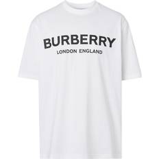 Men - White Tops Burberry Logo Print Cotton T-shirt