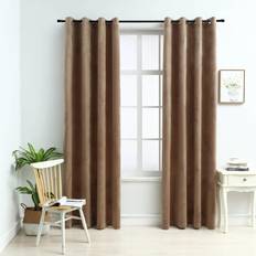 vidaXL Blackout Curtains with Rings 2