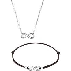 Damen Schmucksets Elli Schmuckset »Infinity Unendlich Verbundenheit 925 Silber« silberfarben