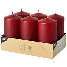 Rot Kerzen & Zubehör Papstar 6 Stumpenkerze bordeaux LED-Licht