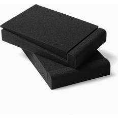 Spikes & Absorbers SS5 Studio Monitor Isolation Pads, High-Density Acoustic Foam Tilted Tabletop & Desktop Speaker Stands for Midsize Bookshelf Computer Speakers