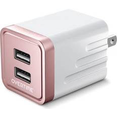 Overtime Dual USB 12W Travel Wall Charger, Metallic Rose Gold (OTH2USB2ARG) Rose Gold