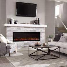 Black Electric Fireplaces The Sideline Elite Electric Fireplace Black 100"