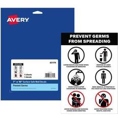 Avery Workplace Signs Avery Prevent Germs from Spreading Preprinted Surface Safe