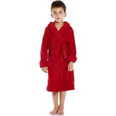 Bath Robes Children's Clothing Leveret Kids Solid Hooded Fleece Robe Purple
