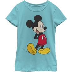 Disney Girl's Mickey & Friends Smiling Mickey mouse Portrait Child T-Shirt Tahiti Blue