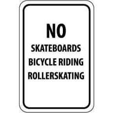 Skateboards NMC National Marker Traffic Warning Signs; No Skateboards Bicycle Riding Roller Skating 18X12 .080 Egp