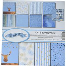 Crafts Reminisce (REMBC) Oh Baby Boy Scrapbook Collection Kit, Multicolor