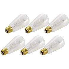 Incandescent Lamps Aspen Creative Corporation 60-Watt S19 E26 Vintage Edison Incandescent Light Bulb, Clear (6-Pack)