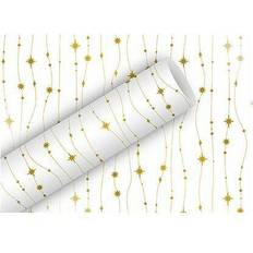 Braun&company Geschenkpapier Glitzerkette weiß-gold 1,5 m x 70 cm Geschenkpapier