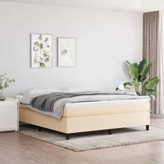 vidaXL Boxspringbett Creme Stoff Creme Bettrahmen