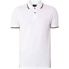 Armani Exchange White Tops Armani Exchange Men's Double Stripe Polo Shirt - White