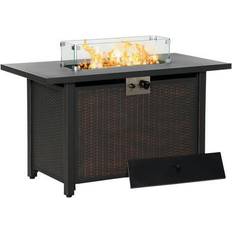 Gas outdoor fire pit table OutSunny Propane Gas Fire Pit Table