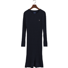 Gant Dresses Gant Damen D1. Twisted Cable Dress Kleid, Evening Blue