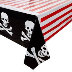 Party Supplies Juvale 3-Pack Plastic Rectangular Tablecloth Pirate Skull Party Table Covers 54" x 108" Multi N/A