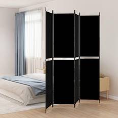 Black Room Dividers vidaXL 4-Panel Room Divider