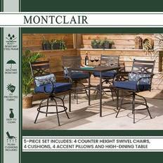 Patio Dining Sets Hanover MCLRDN5PCBR Montclair Five Patio Dining Set