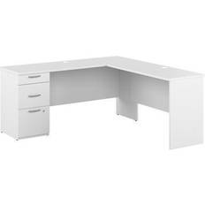 L shaped table with drawers Bestar Logan L Shaped Writing Desk