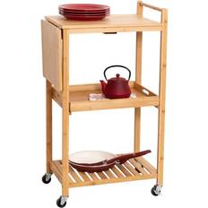 Natural Trolley Tables Honey-Can-Do 38-Inch Bamboo Cart Trolley Table