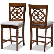 Brown - Footrest Kitchen Chairs Baxton Studio Oscar Pub Kitchen Chair 2