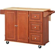 Drop leaf kitchen table Buylateral 3-drawer Drop Leaf Kitchen Cart Trolley Table