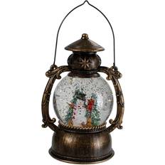 Black Lanterns Northlight 8" Black with Snowman & Christmas Trees Snow Globe Lantern