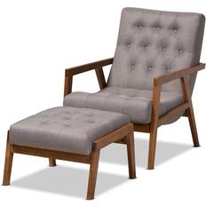 Brown Armchairs Baxton Studio Naeva Armchair