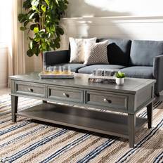 White storage coffee table Safavieh AMH6642C Manelin Coffee Table