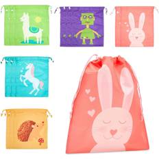 15 Pack Large Party Favors Drawstring Gift Bags for Kids Birthday 10 x 12 inches 5 Designs