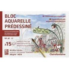 Aquarellpapier Aquarellblock 10x15 cm mit vorgezeichneten Motiven, 15 Blatt 300g, Motiv Paris